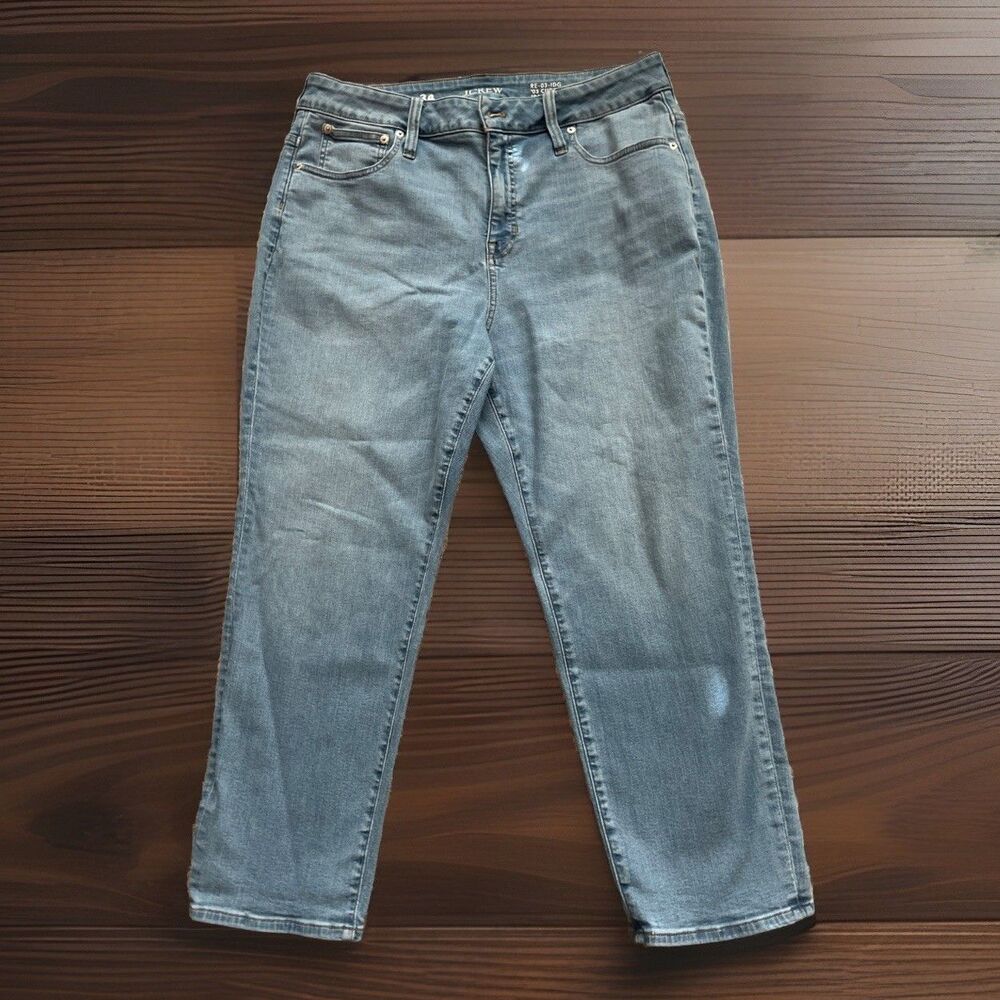 J. Crew Jeans Womens 34 Curvy Slim Straight Medium Wash Denim Stretch